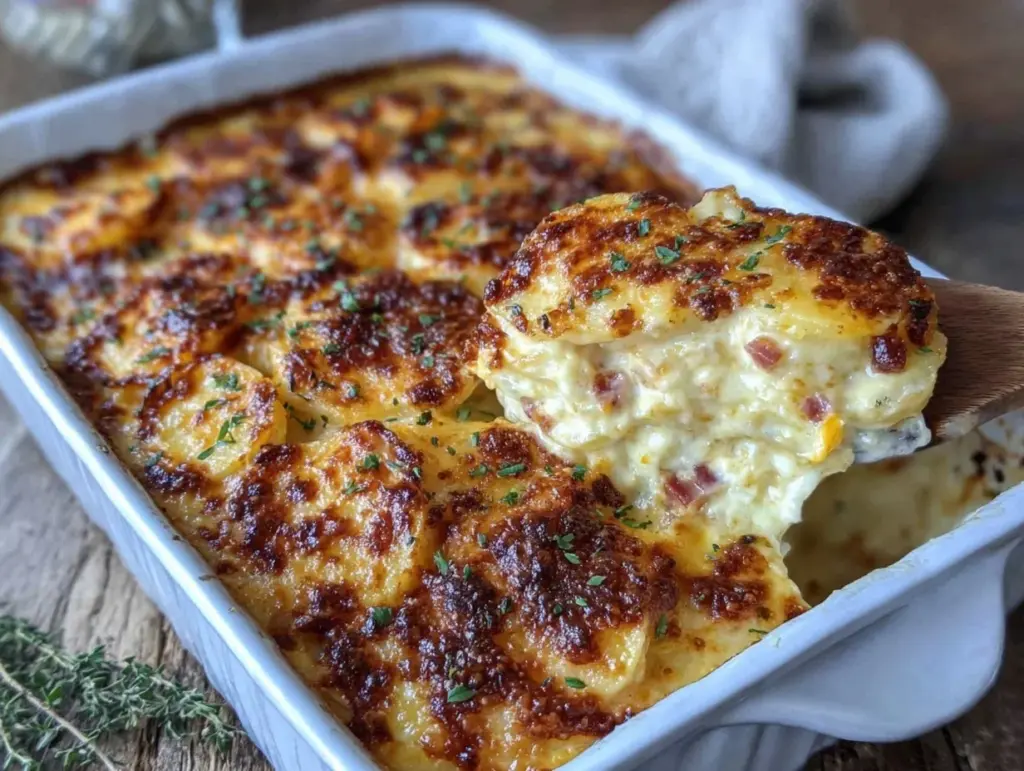 scalloped potatoes with ham - featured image