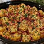 slow cooker ham and potato casserole - featured image
