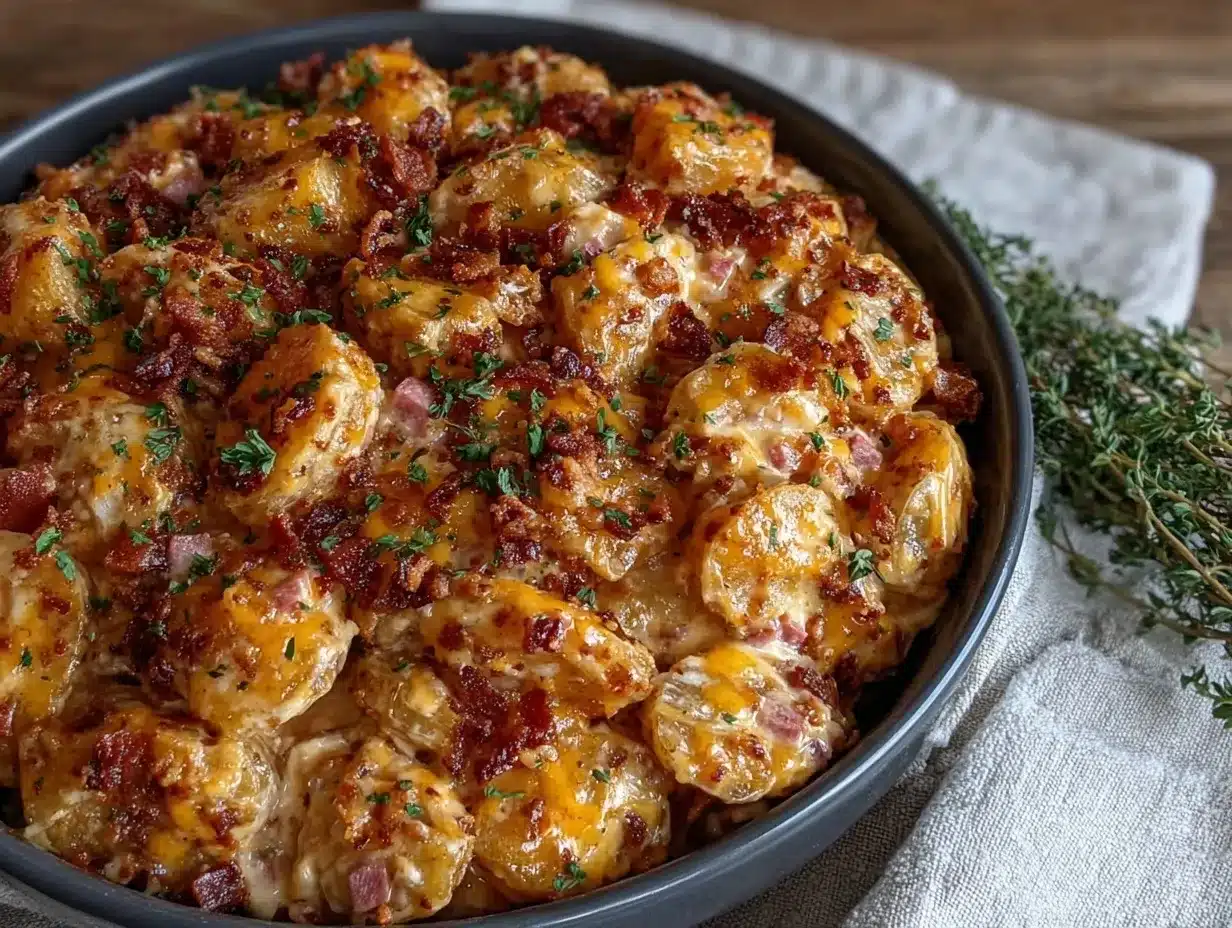 slow cooker ham and potato casserole preparation steps