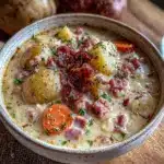 slow cooker ham and potato soup - featured image