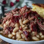 slow cooker ham and white beans - featured image