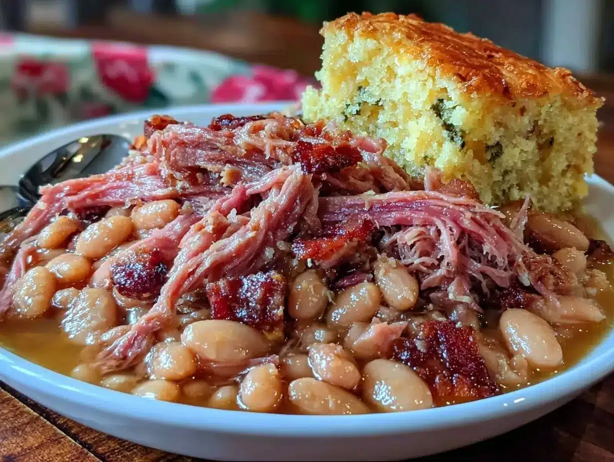 slow cooker ham and white beans preparation steps
