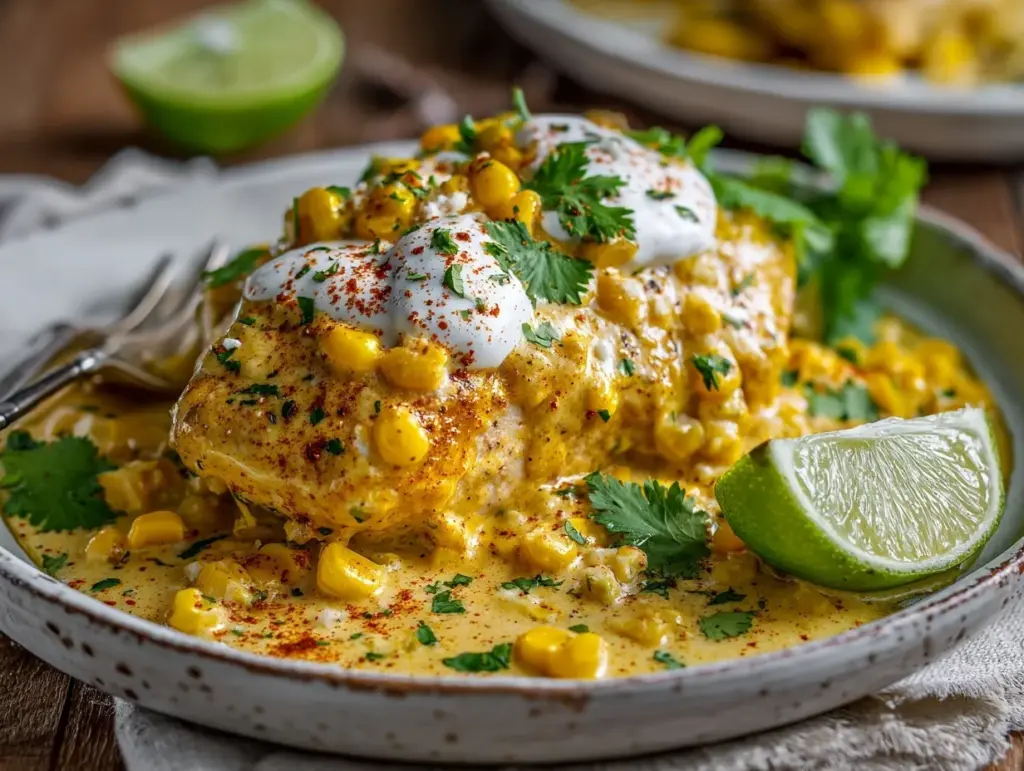 Slow Cooker Street Corn Chicken - featured image