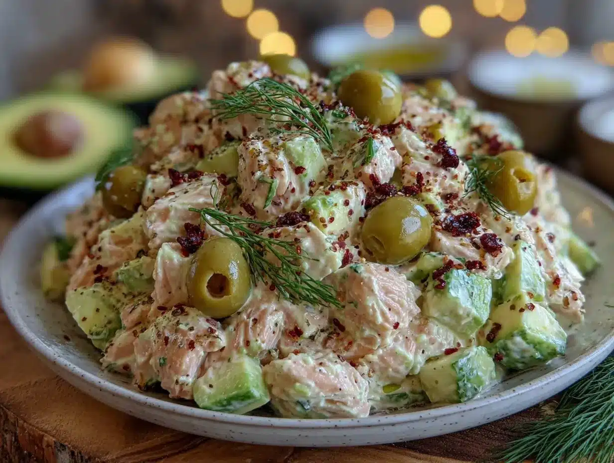 tuna salad with Greek yogurt and avocado preparation steps