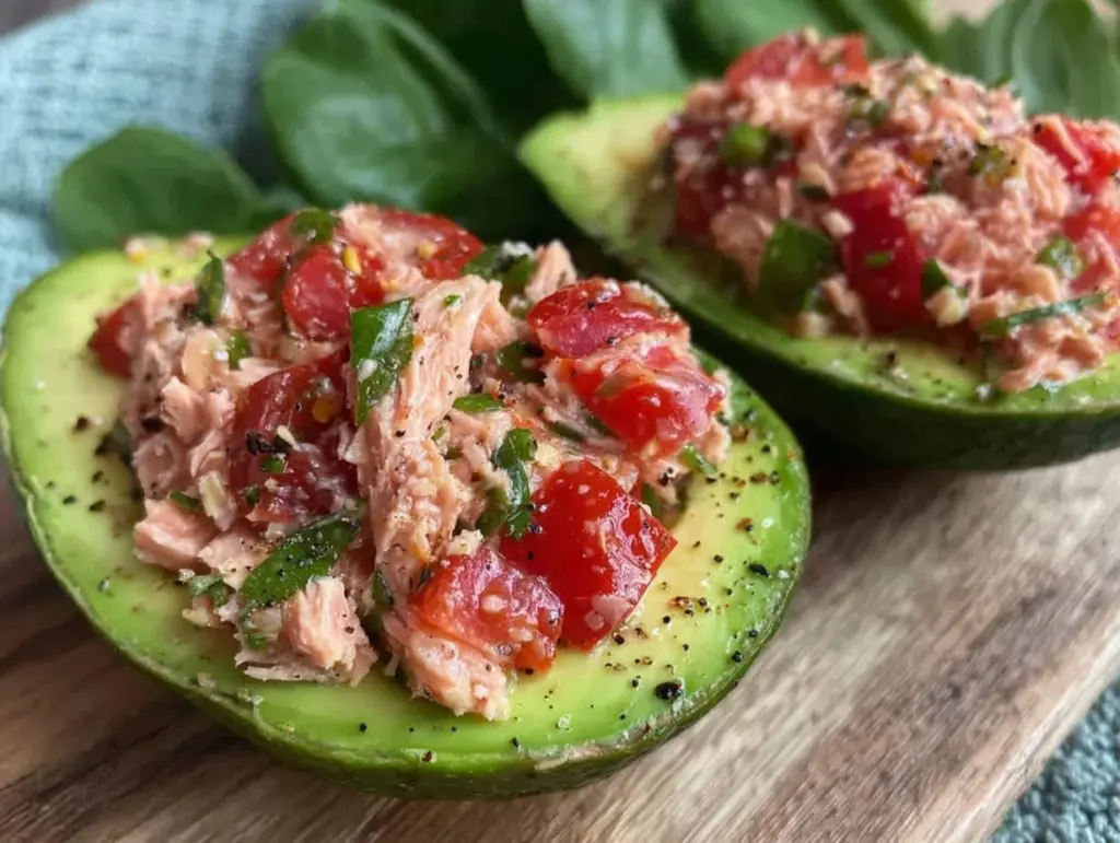 tuna stuffed avocado - featured image