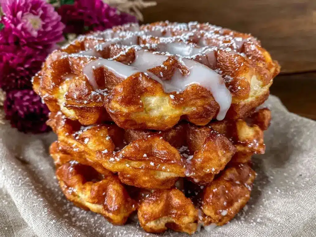 apple fritter waffle donuts - featured image