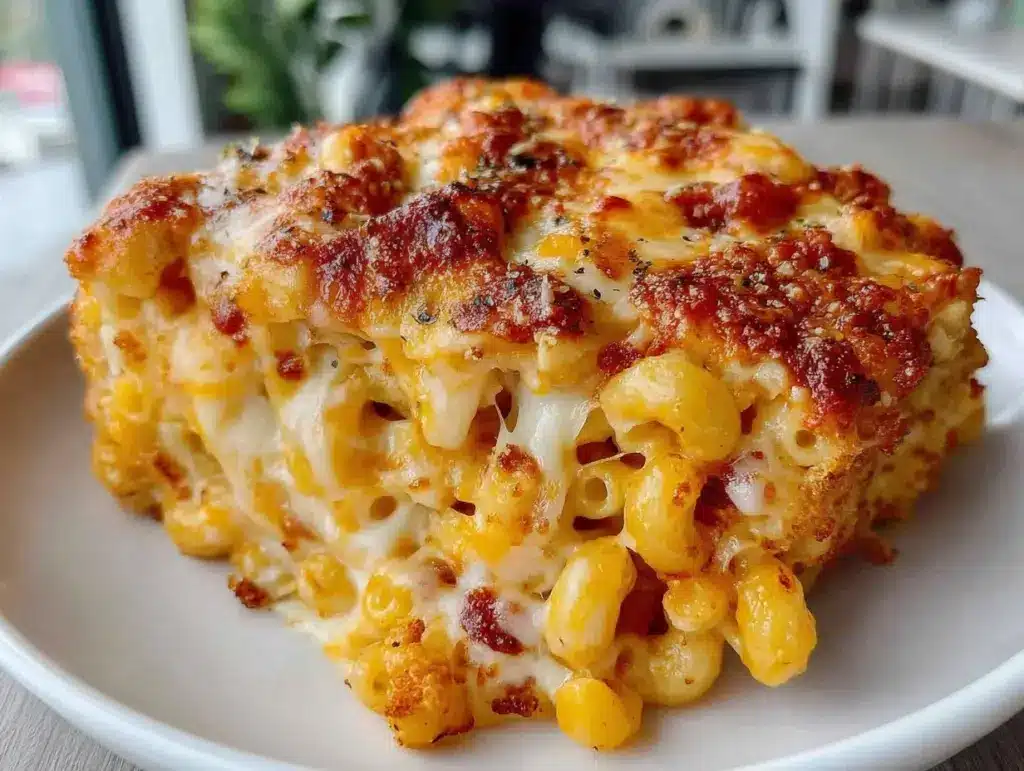 baked mac and cheese casserole - featured image
