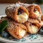 blueberry cream cheese egg rolls - featured image