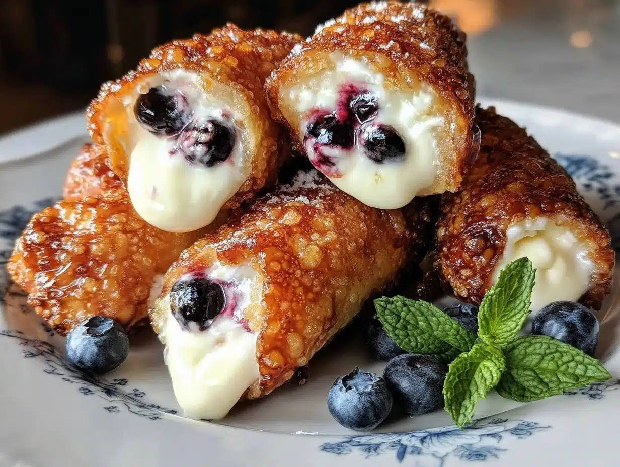 blueberry cream cheese egg rolls preparation steps