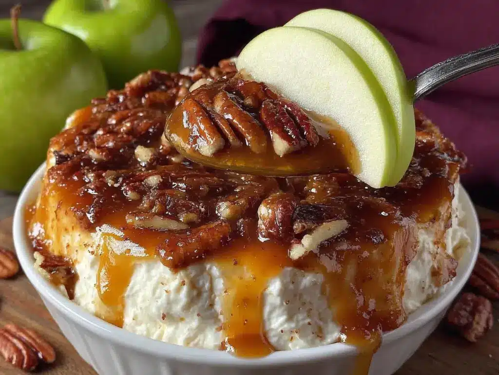 caramel apple cheesecake dip - featured image
