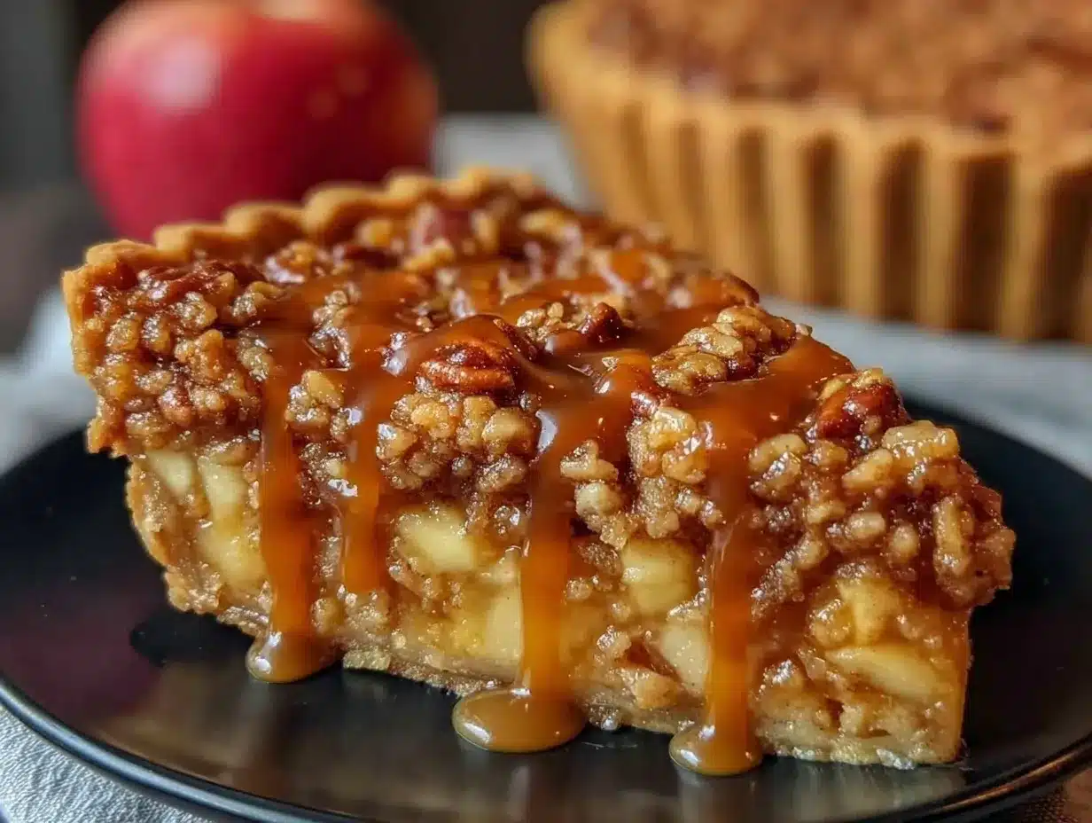 Caramel Apple Pecan Pie preparation steps