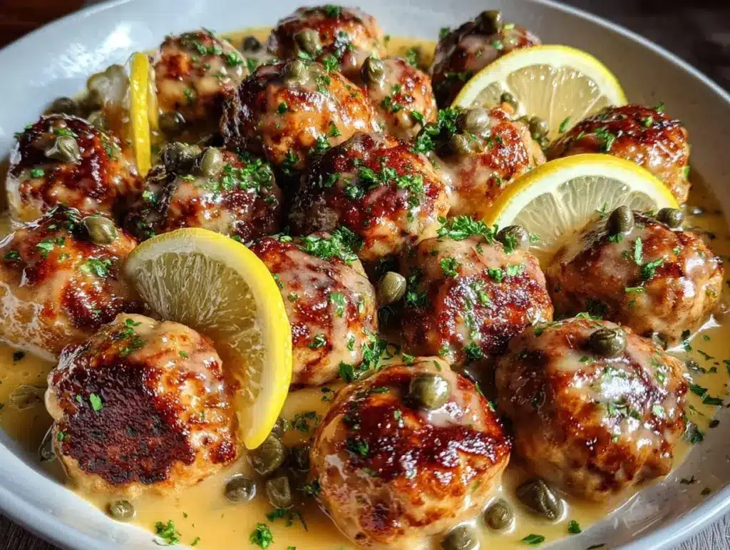 Chicken Piccata Meatballs - featured image