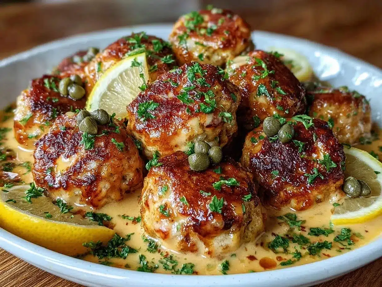 Chicken Piccata Meatballs preparation steps