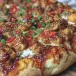 chili garlic chicken pizza - featured image