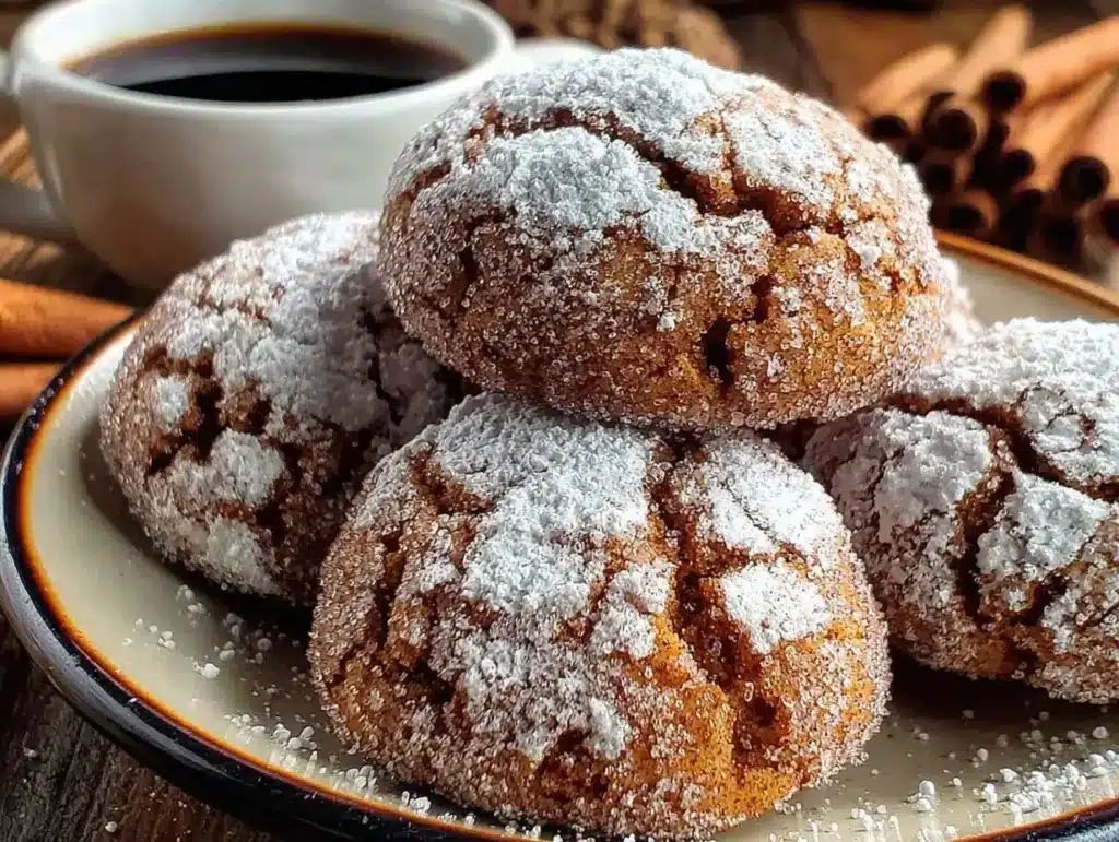 cinnamon coffee crinkles - featured image