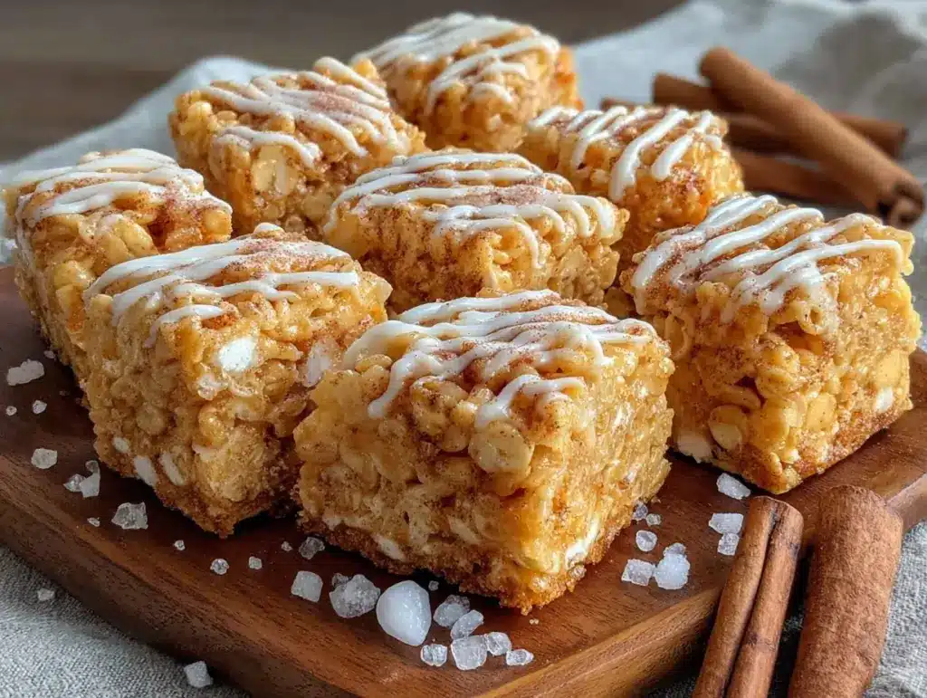 Cinnamon Roll Rice Krispie Treats - featured image