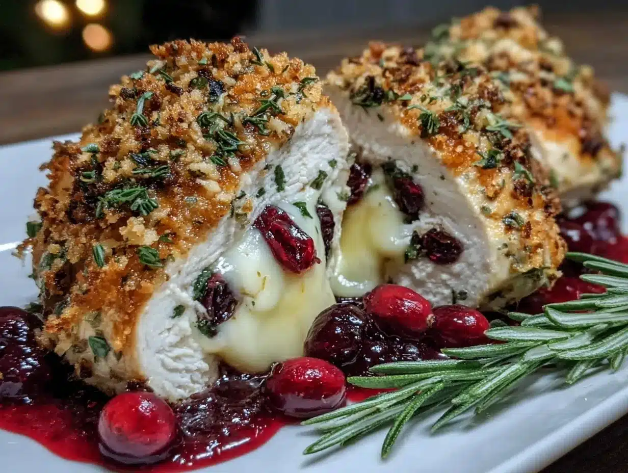 cranberry brie stuffed chicken preparation steps