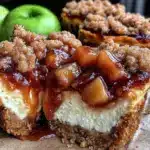 creamy apple crisp mini cheesecakes - featured image