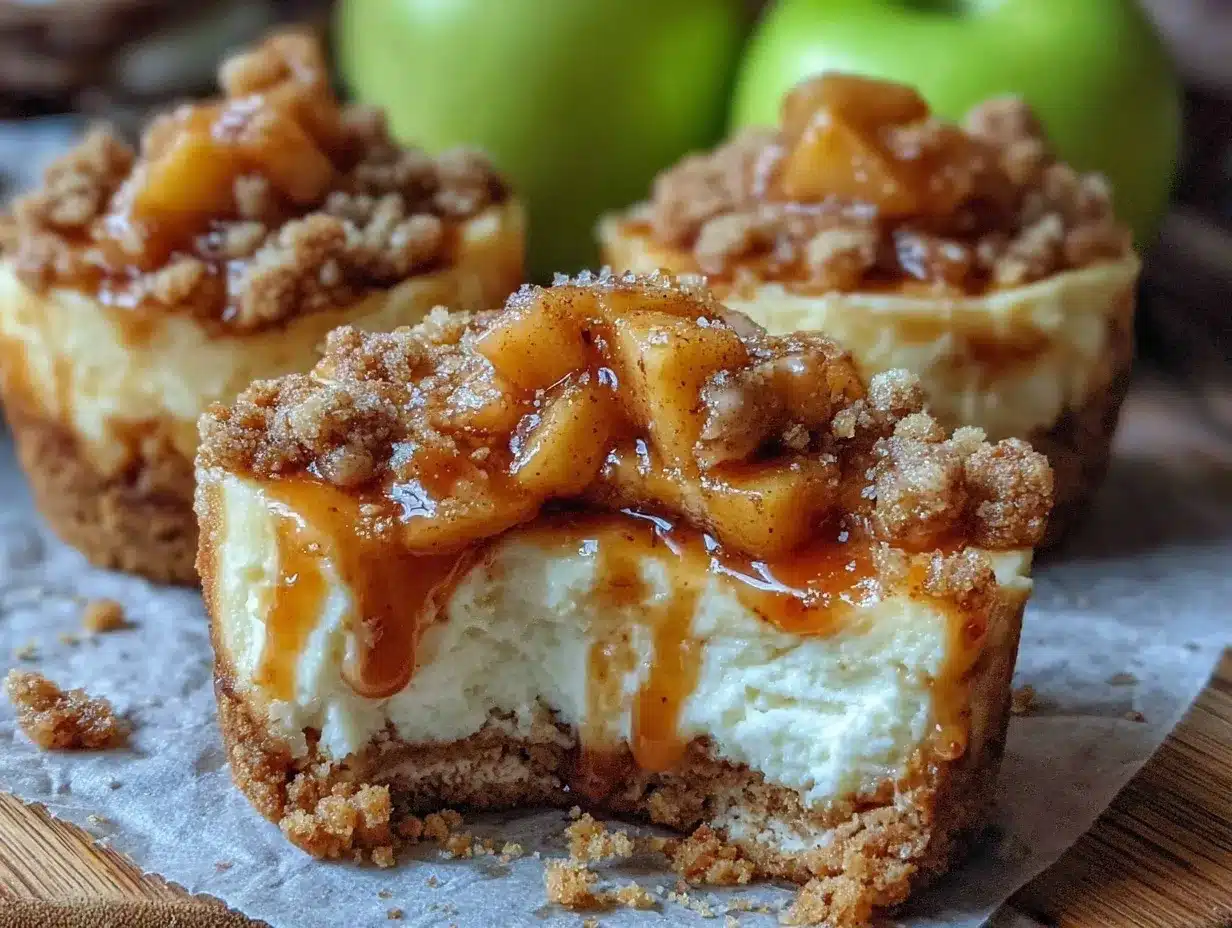 creamy apple crisp mini cheesecakes preparation steps