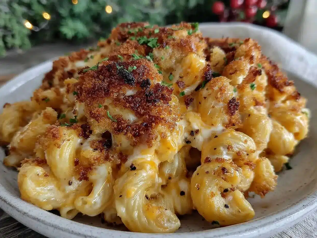 creamy baked cheddar mac-and-cheese preparation steps