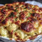 creamy baked mac and cheese - featured image