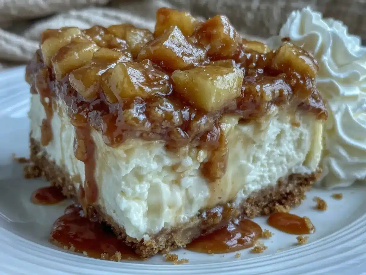 creamy caramel apple cheesecake preparation steps