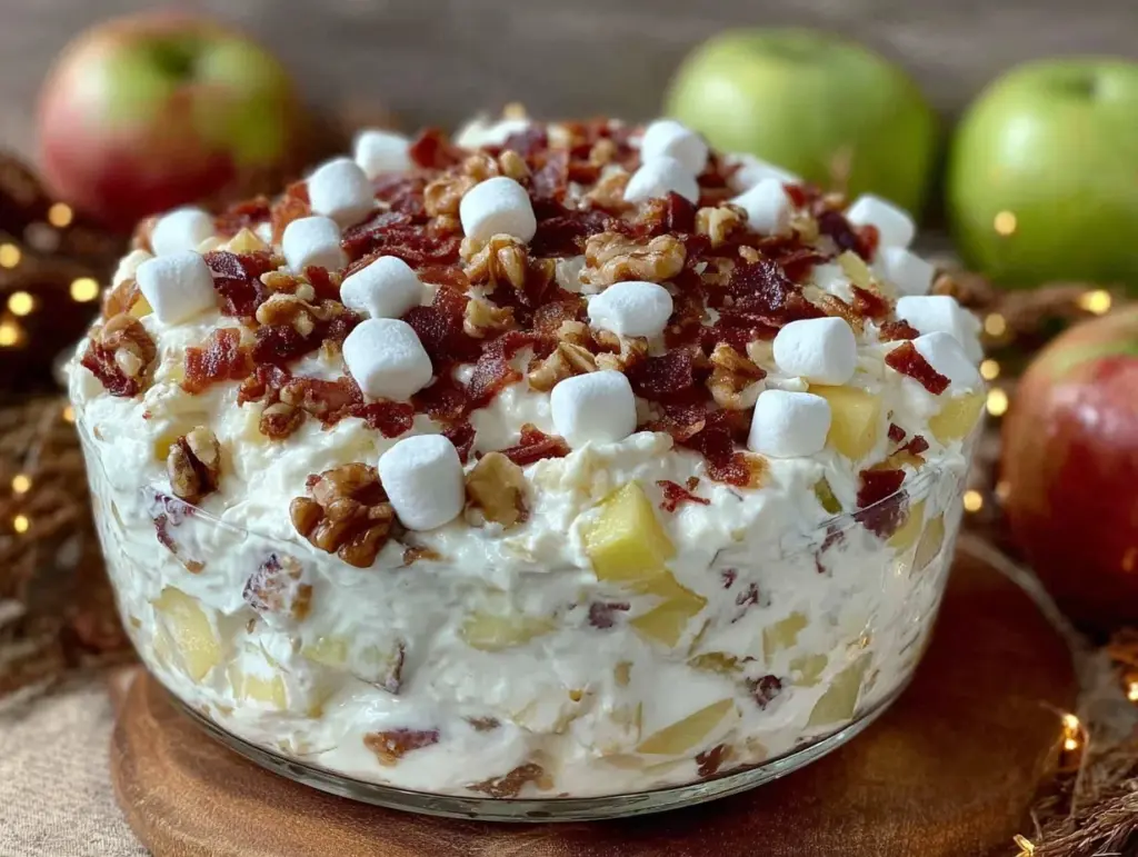 creamy cheesecake apple salad - featured image