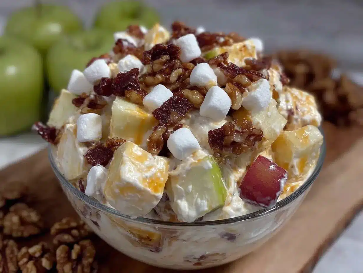 creamy cheesecake apple salad preparation steps