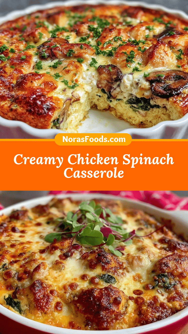creamy chicken and spinach casserole recipe
