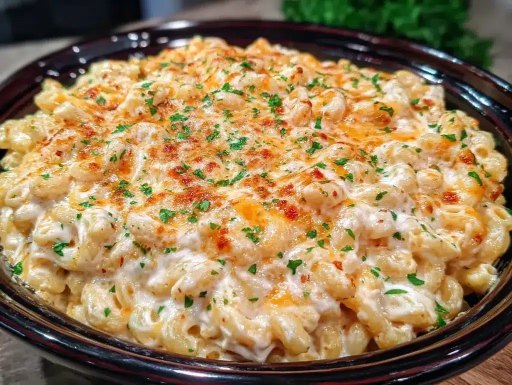 creamy crock pot mac and cheese - featured image