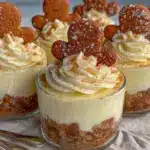 creamy eggnog cheesecake cups - featured image