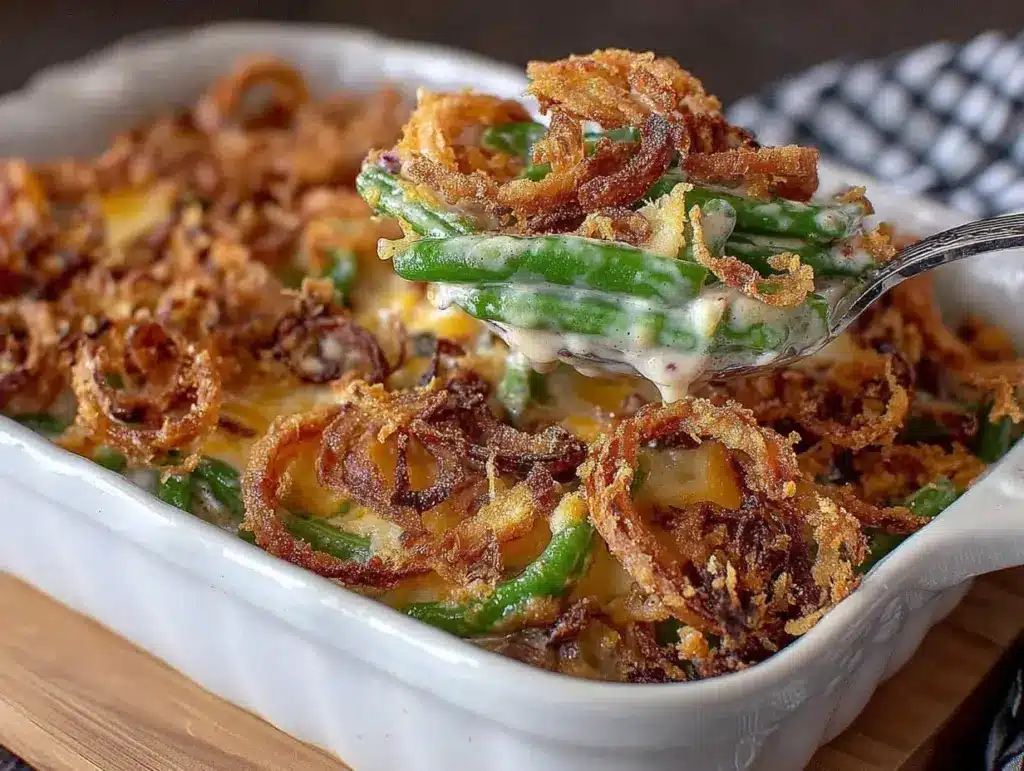 creamy green bean casserole - featured image