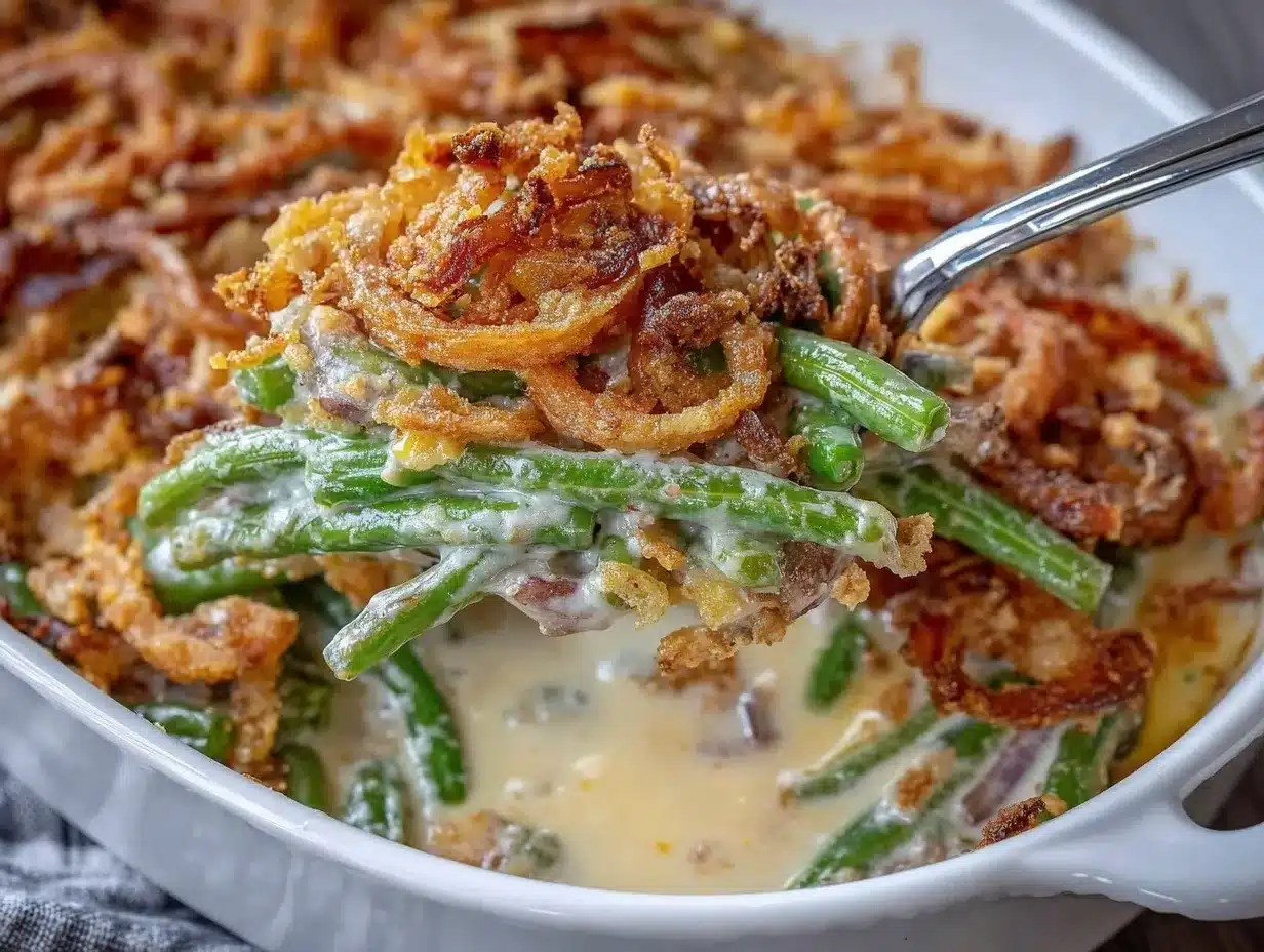 creamy green bean casserole preparation steps