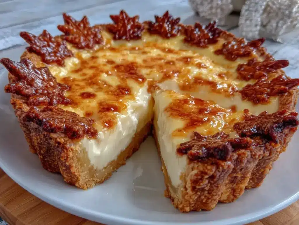 creamy maple buttermilk pie - featured image