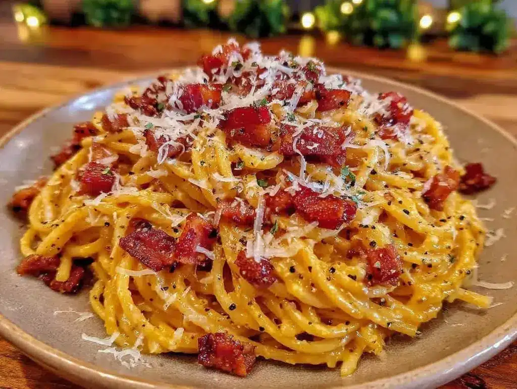 creamy pasta carbonara - featured image