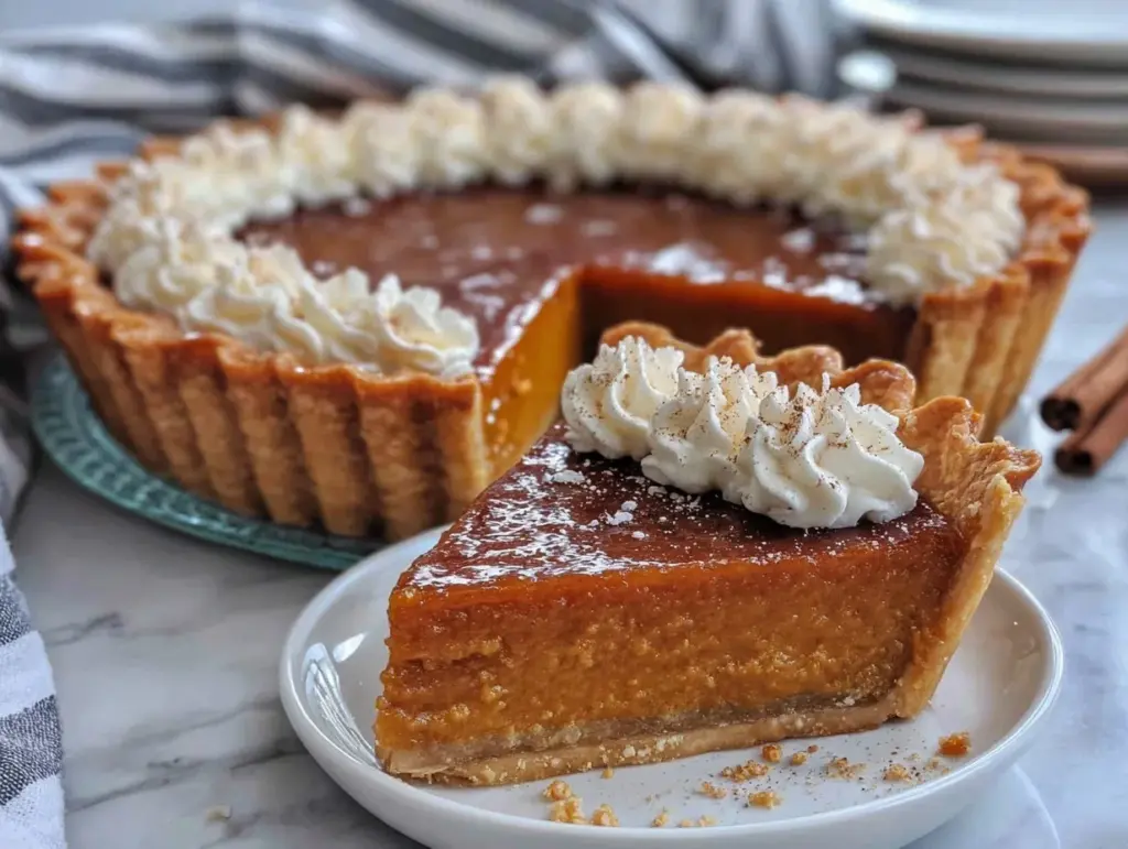 creamy pumpkin pie recipe - featured image