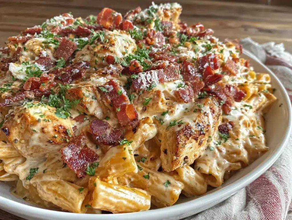creamy ranch chicken pasta - featured image