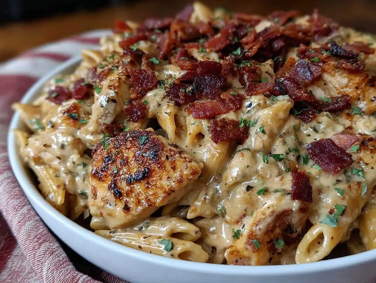 creamy ranch chicken pasta preparation steps