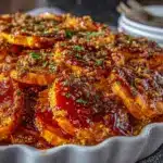 creamy scalloped sweet potato casserole - featured image