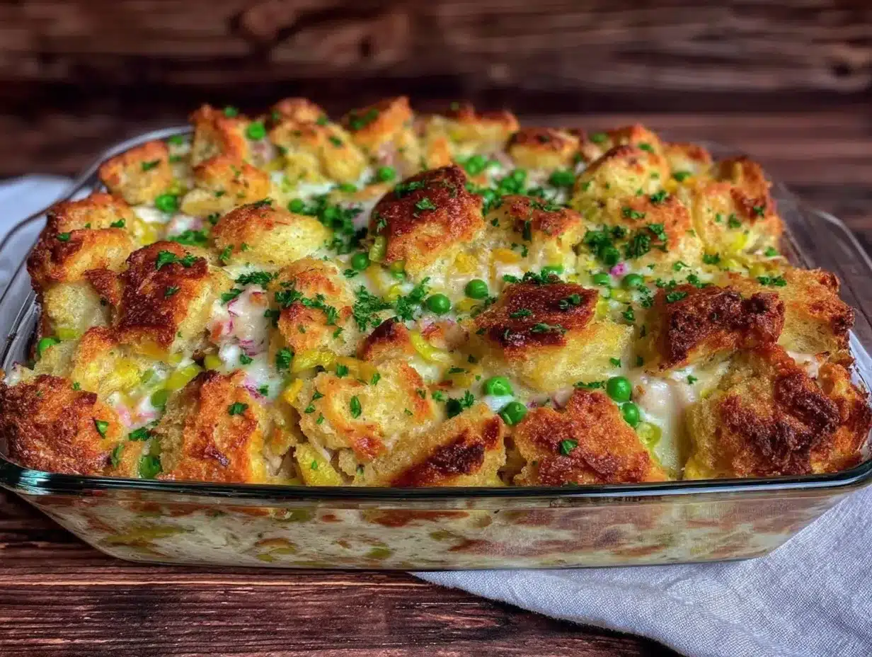 creamy stove top stuffing chicken casserole preparation steps