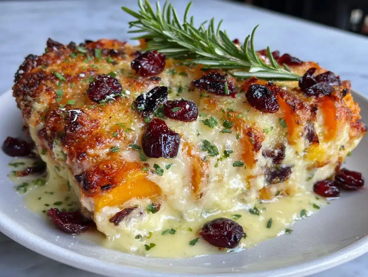 creamy sweet potato and cranberry gratin preparation steps