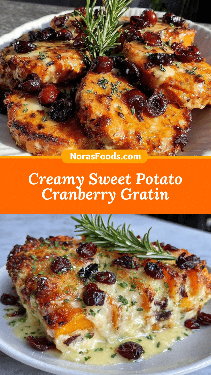 creamy sweet potato and cranberry gratin recipe
