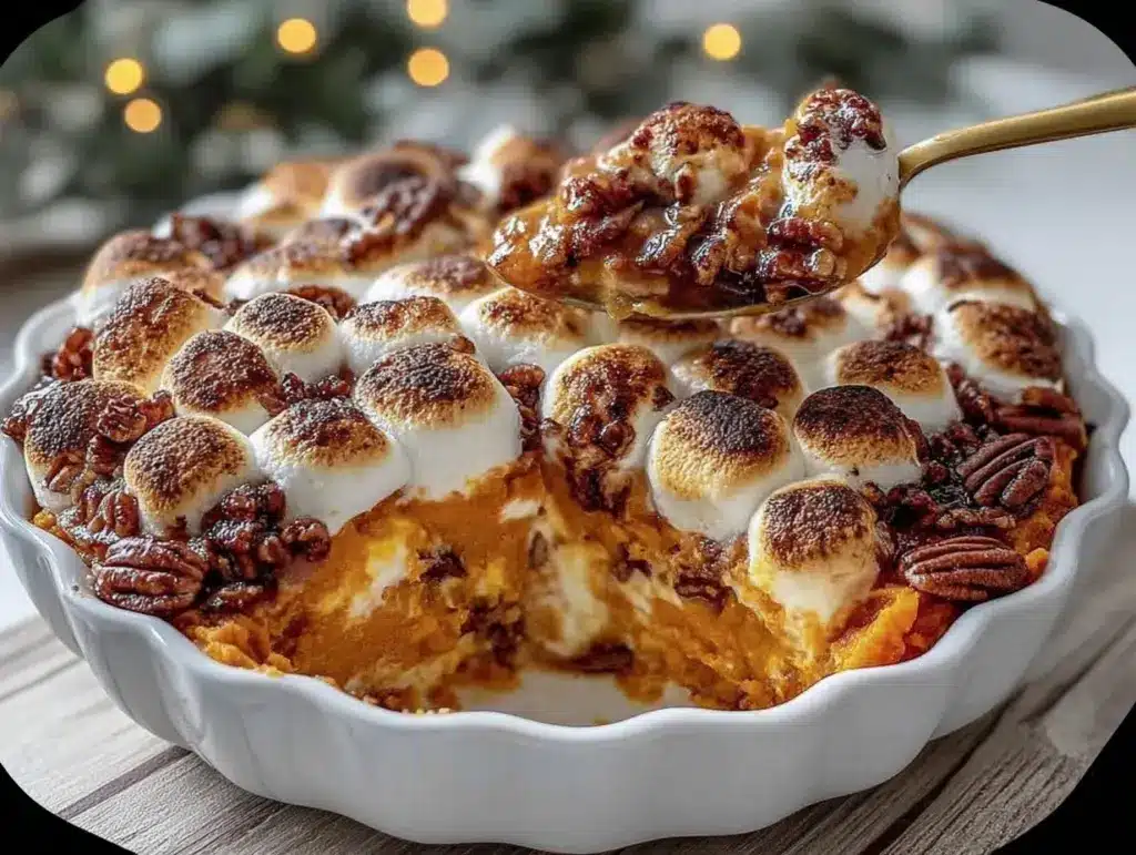 creamy sweet potato casserole - featured image