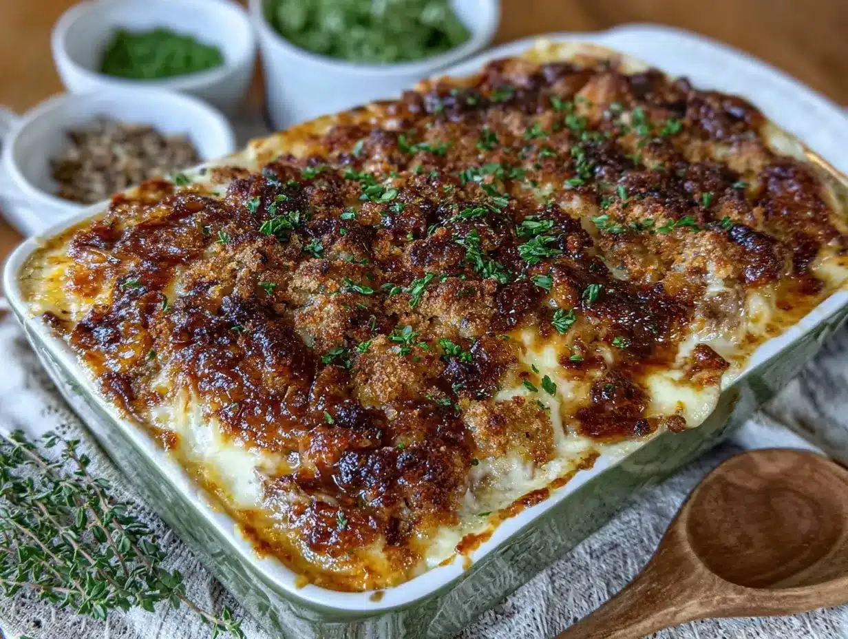 creamy Swiss chicken casserole preparation steps