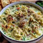 creamy white lasagna soup - featured image