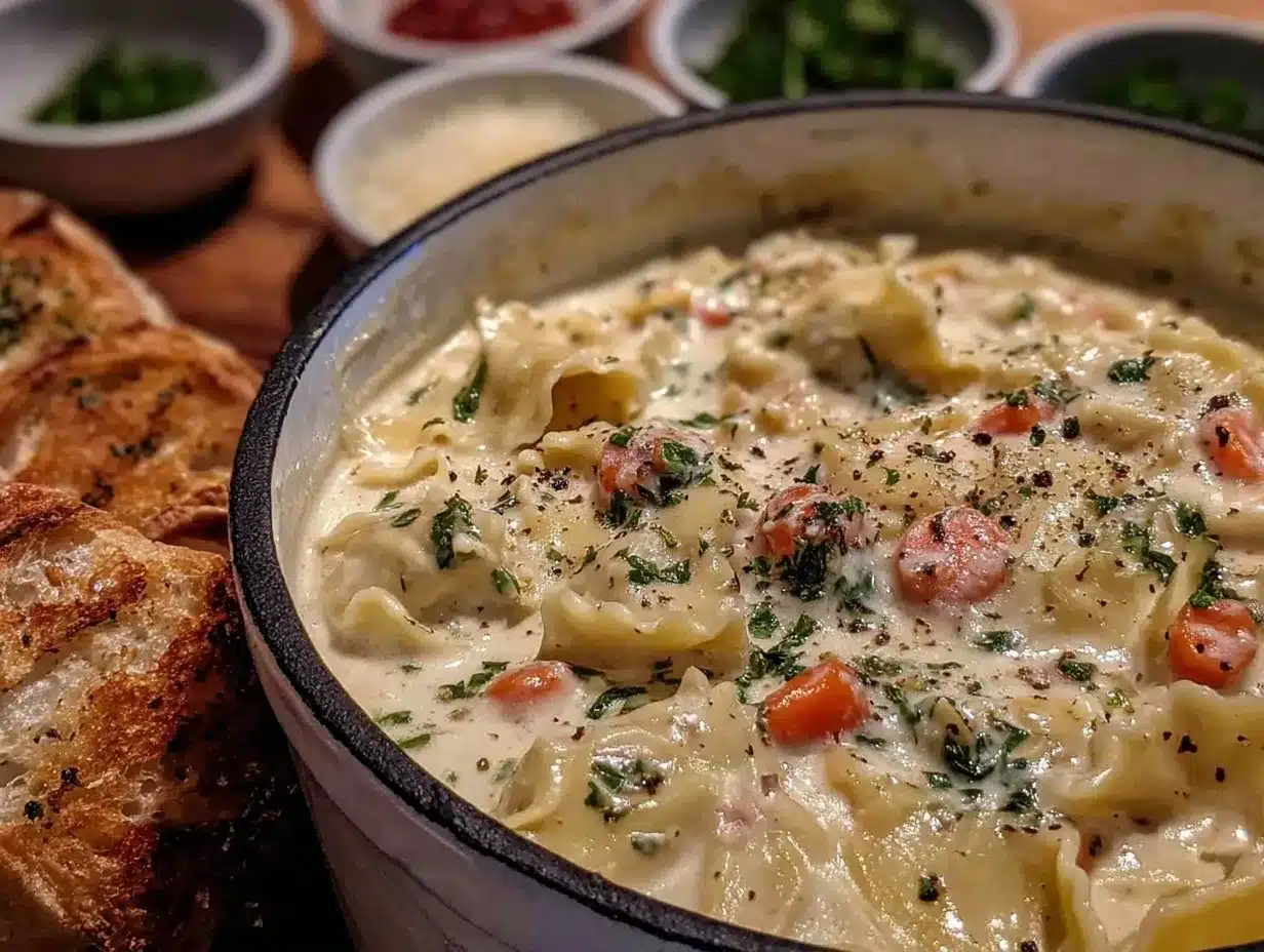 creamy white lasagna soup preparation steps