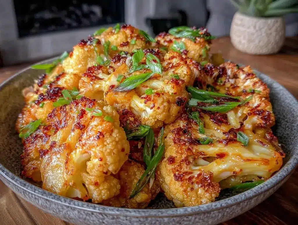 crispy curry roasted cauliflower - featured image