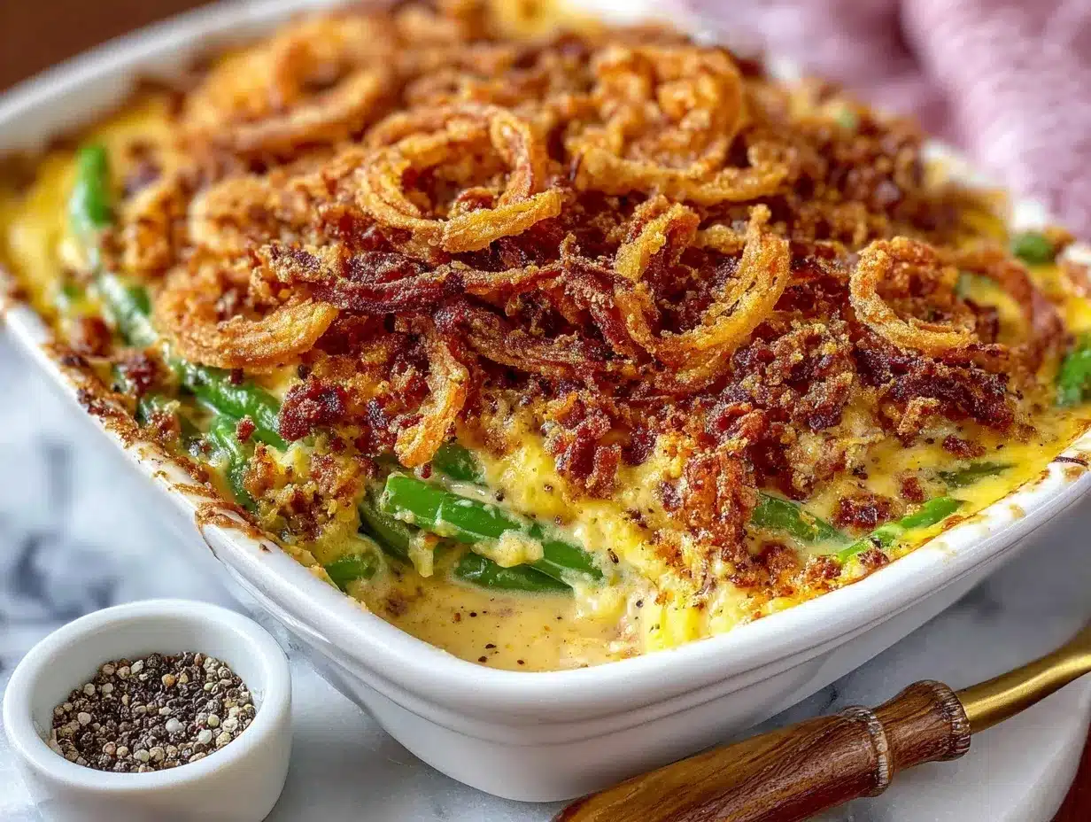 crispy French’s green bean casserole preparation steps