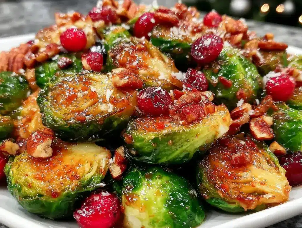 crispy maple Dijon Brussels sprouts - featured image