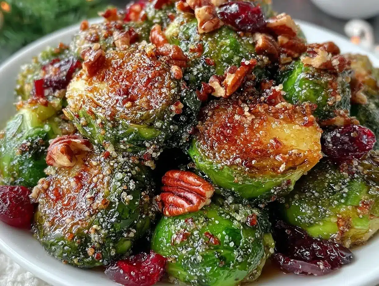 crispy maple Dijon Brussels sprouts preparation steps